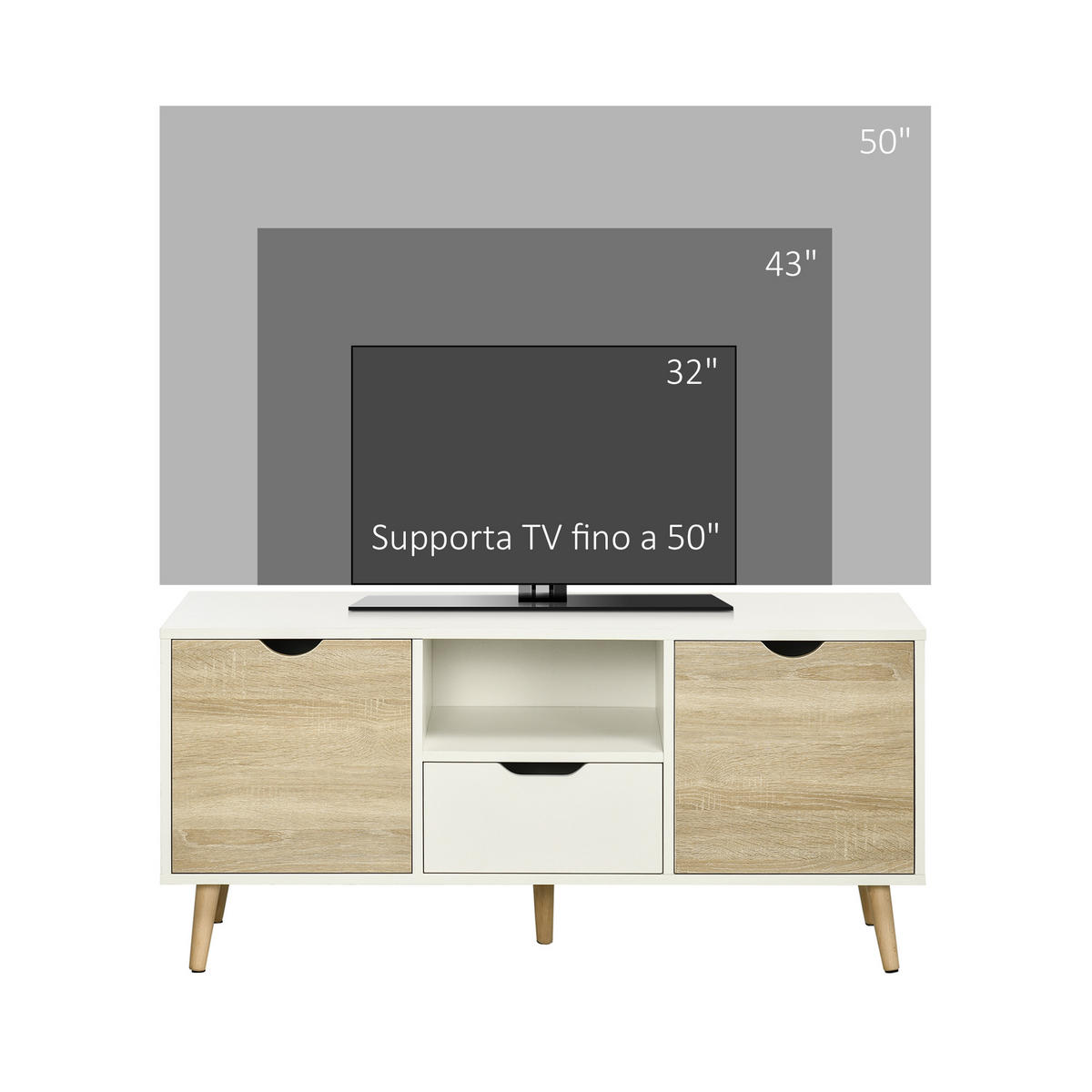TV-MÖBEL Eukalyptusholzfarben 1 Stück - Eukalyptusholzfarben, Holzwerkstoff (110/50/40cm) - GiPP