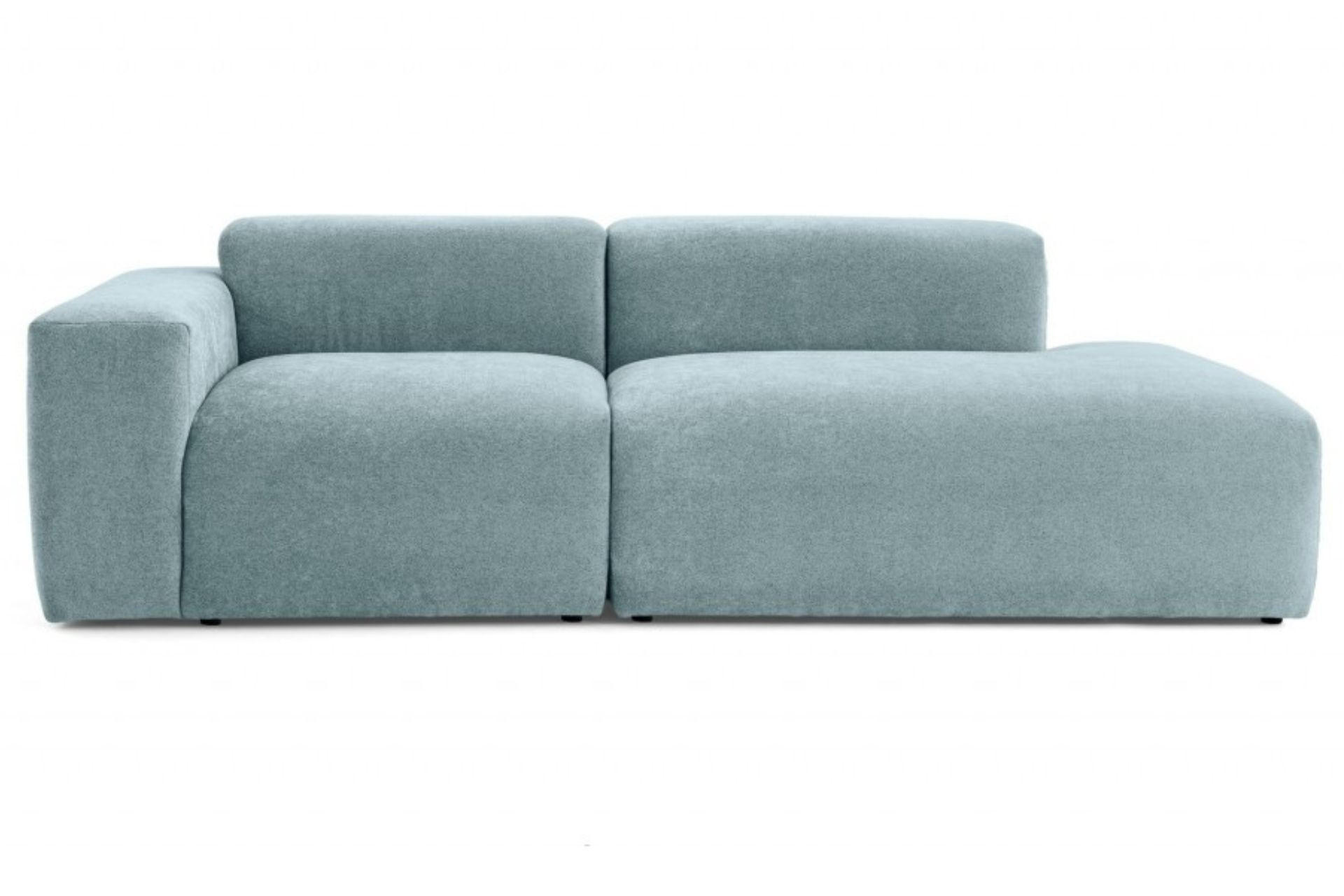 3-SITZER modulares Sofa HEAVEN SET 1 Rechts, Breite 255 cm Webstoff Blaugrau - Blaugrau/Schwarz, Holz/Kunststoff (102/71/255cm) - Muffo