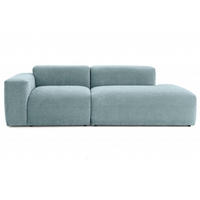 3-SITZER modulares Sofa HEAVEN SET 1 Rechts, Breite 255 cm Webstoff Blaugrau - Blaugrau/Schwarz, Holz/Kunststoff (102/71/255cm) - Muffo