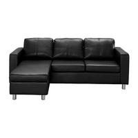 SOFA ohne Schlafmöglichkeit - 4 Personen - Kunstleder - Schwarz - - Schwarz, Leder (196/77/133cm) - Vente-Unique