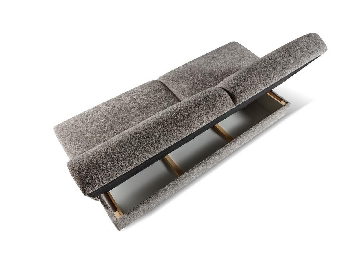 SOFA Berg Grau, mit Schlaffunktion und Bettkasten - Grau, Holzwerkstoff (199/91/91cm)