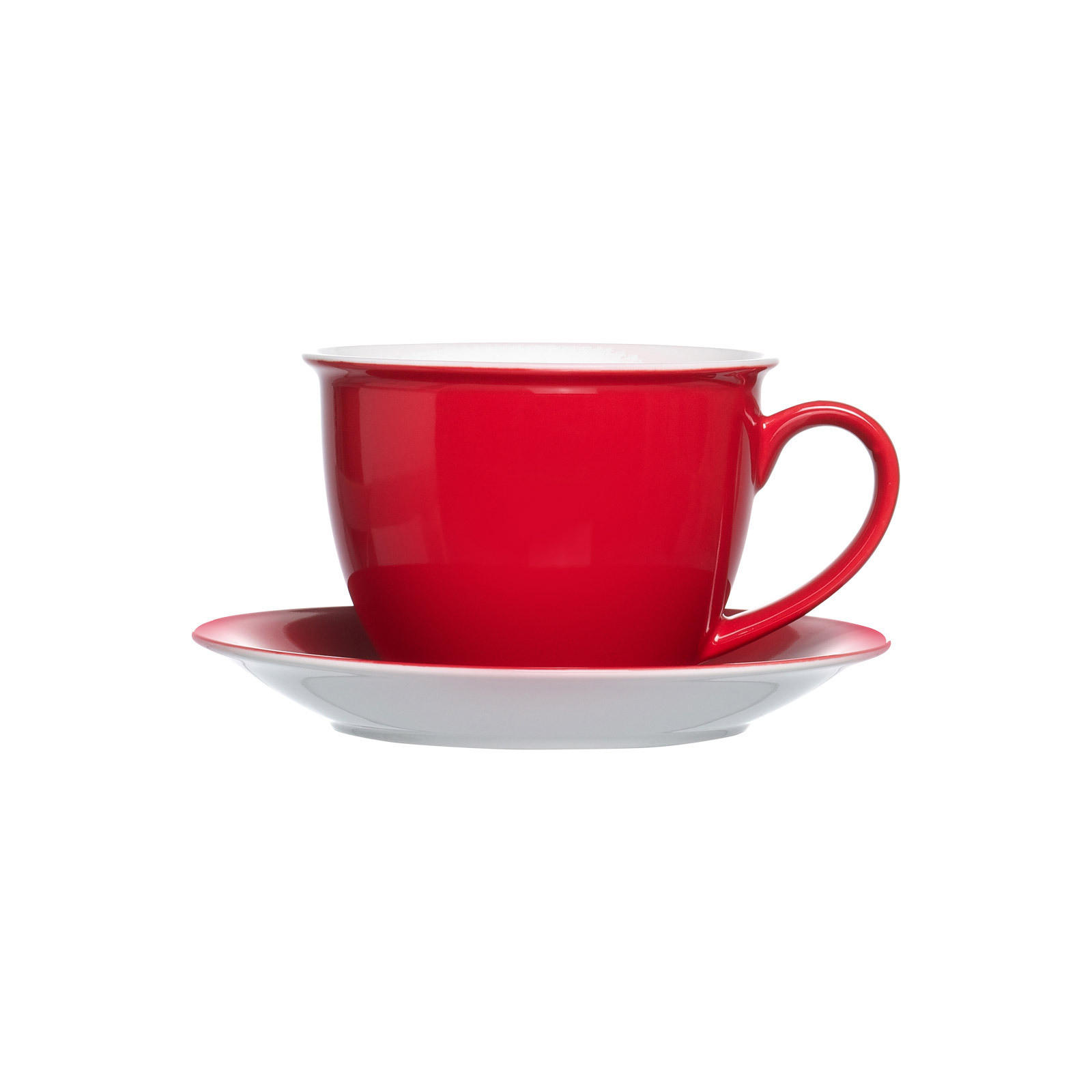 MILCHKAFFEE TASSEN MIT UNTERTASSEN Doppio Rot 350 ml 6er Set - Rot, Keramik (17/11/17cm) - Ritzenhoff Breker