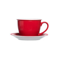 MILCHKAFFEE TASSE MIT UNTERTASSE Doppio Rot 350 ml - Rot, Keramik (17/11/17cm) - Ritzenhoff Breker