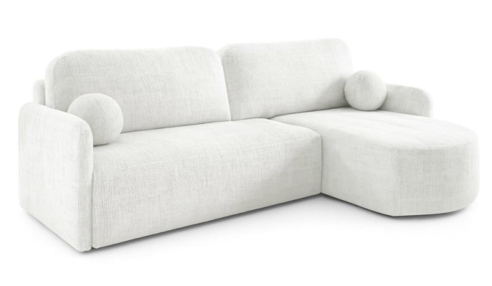 ECKSOFA Cremona BONO Mit Schlaffunktion Cremefarben - Weiß, Textil (212/160cm) - Sepro Meble