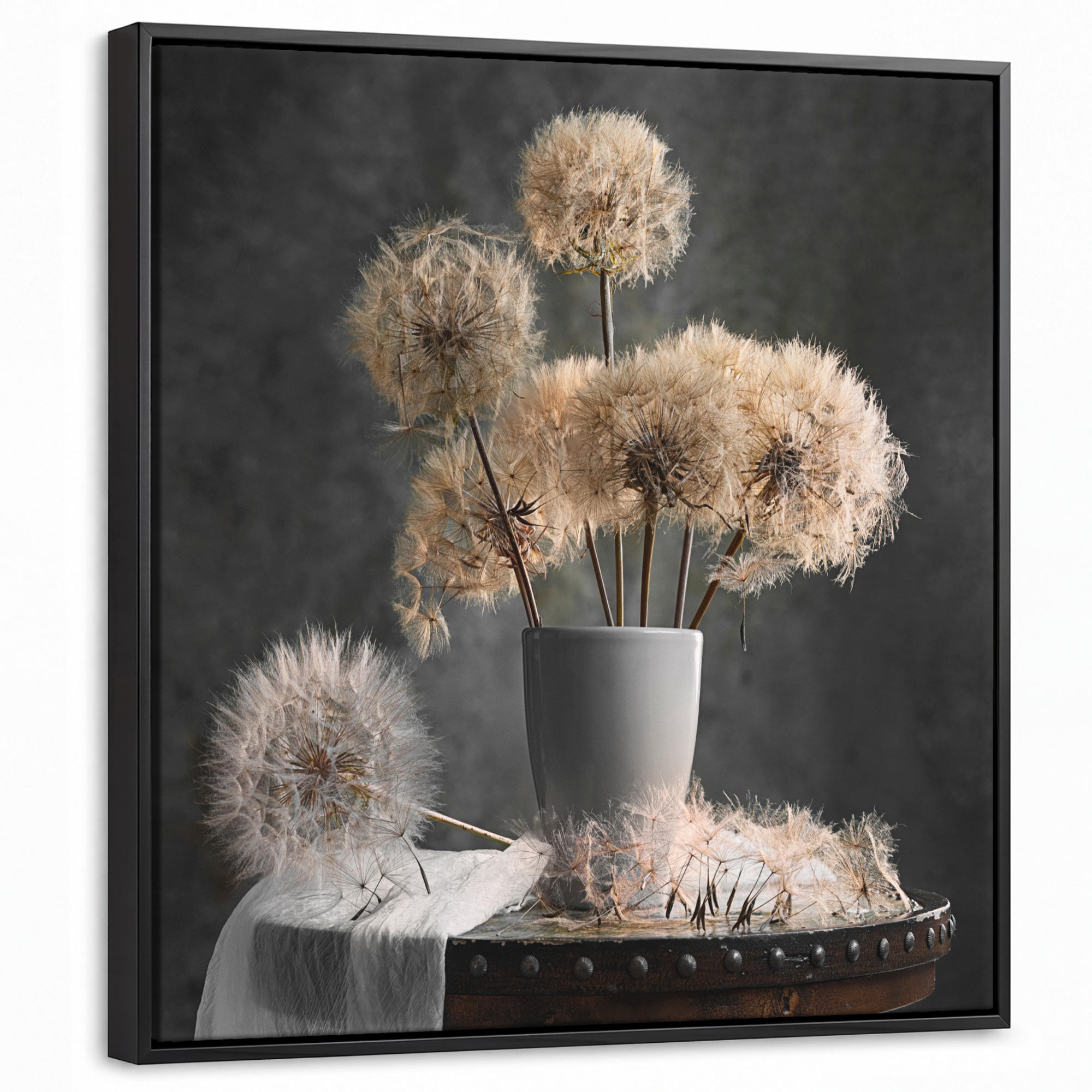 MuchoWow Leinwand Dunkelgrau 50x50 cm
