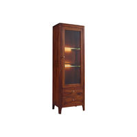 VITRINE Sheesham 60x40x178 walnuss geölt BROOKLYN #26 - Dunkelbraun, Holz (60/178/40cm) - Massivmoebel24