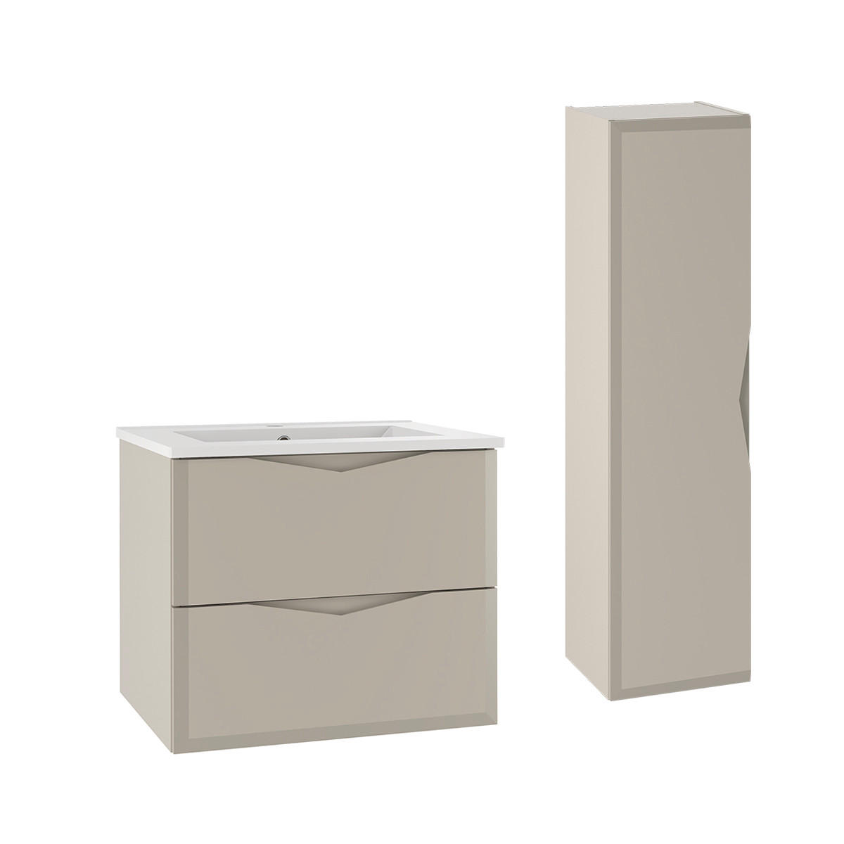 BADMÖBEL 60cm Ellie 2er-Set Kaschmir - Beige, Holzwerkstoff (60/50/45.8cm) - Petits-meubles