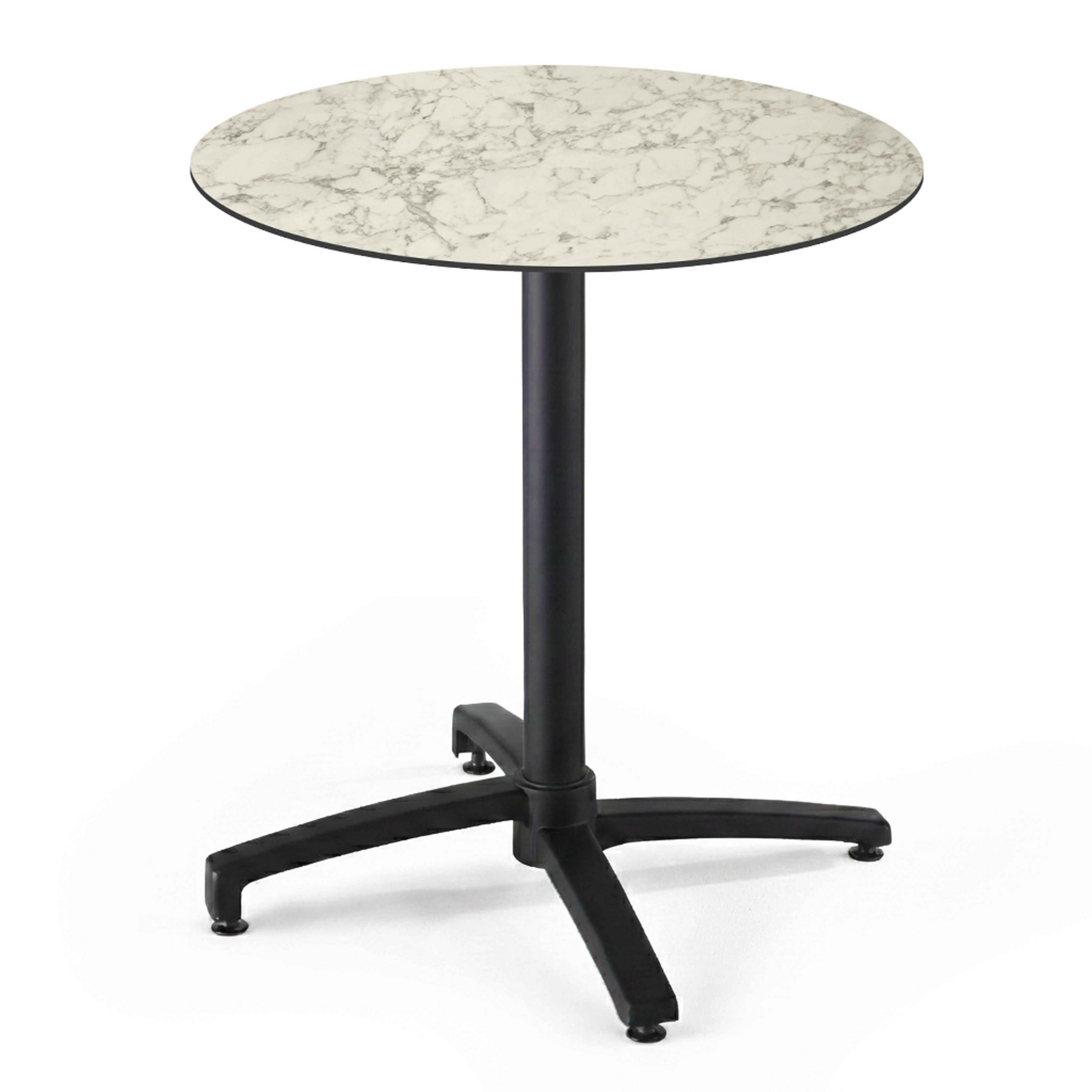 GARTENTISCH rund, Marmor - Grau, Holzwerkstoff (70/70/72cm) - Oviala