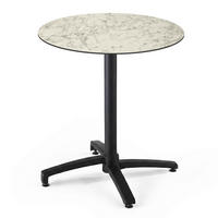 GARTENTISCH rund, Marmor - Grau, Holzwerkstoff (70/70/72cm) - Oviala