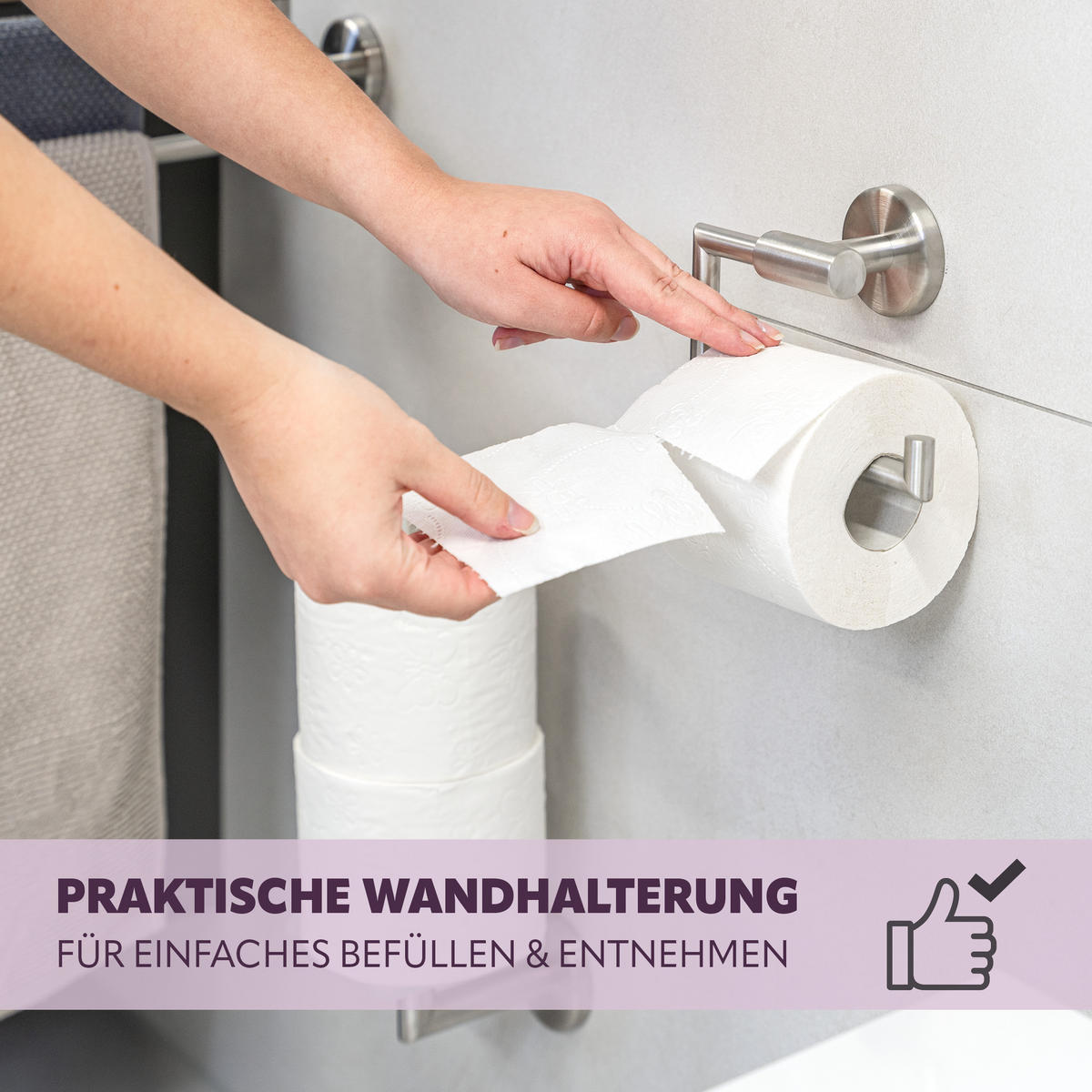 TOILETTENPAPIERHALTER PIAZZA 2er Set, Edelstahl - Chromfarben, Metall (15.5/11/6cm) - bremermann