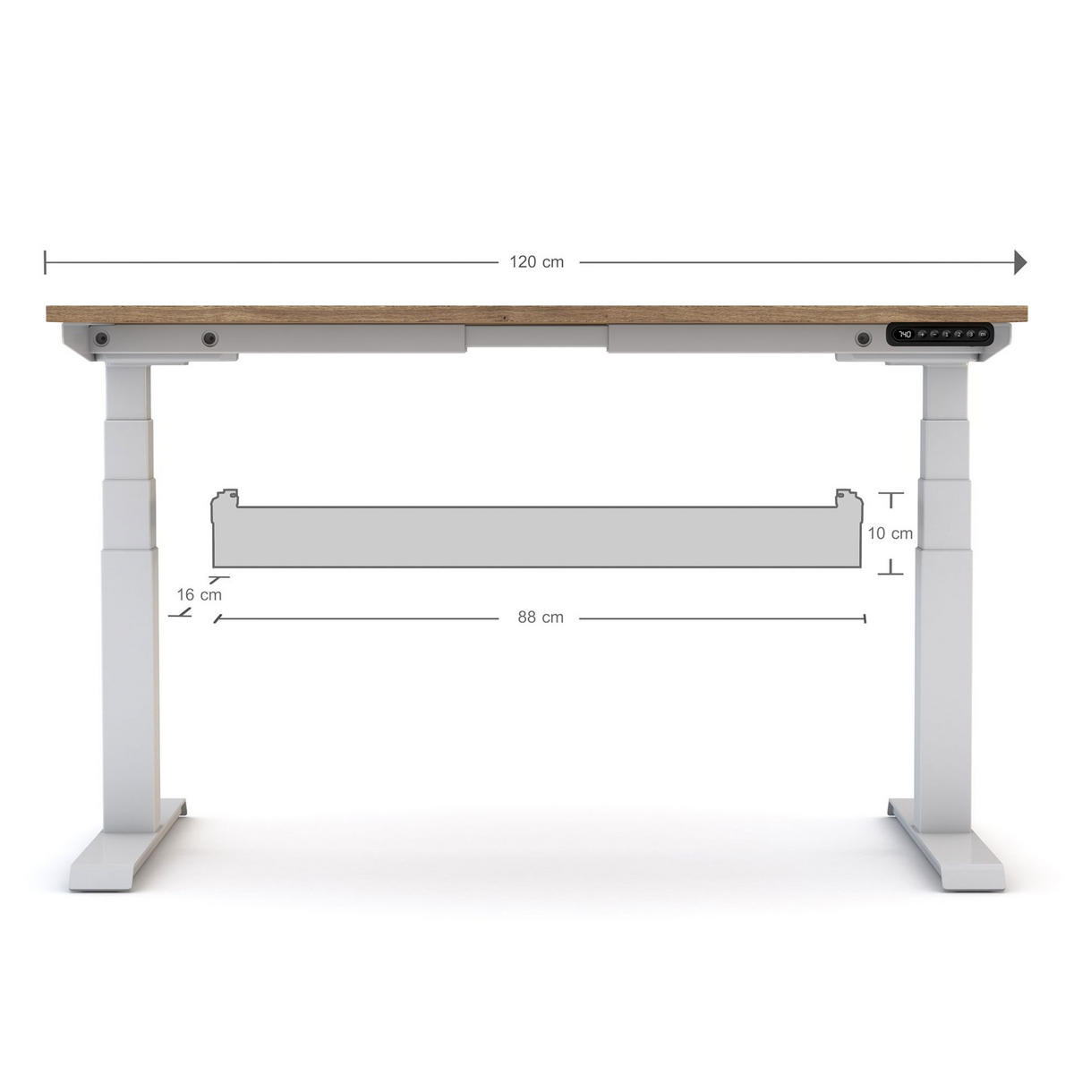 KABELMANAGEMENT-SET Horizontaler Kabelkanal Flex-small / Plus Vertikale Kabelführung + 6-fach Steckdose Weiß 880mm - Weiß, Metall (16/88/10cm) - ASSMANN
