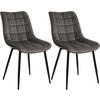 ESSZIMMERSTUHL 2er Set, Samt, Metallbeine, Dunkelgrau - Dunkelgrau/Schwarz, Textil/Metall (46/85.5/40.5cm) - Woltu