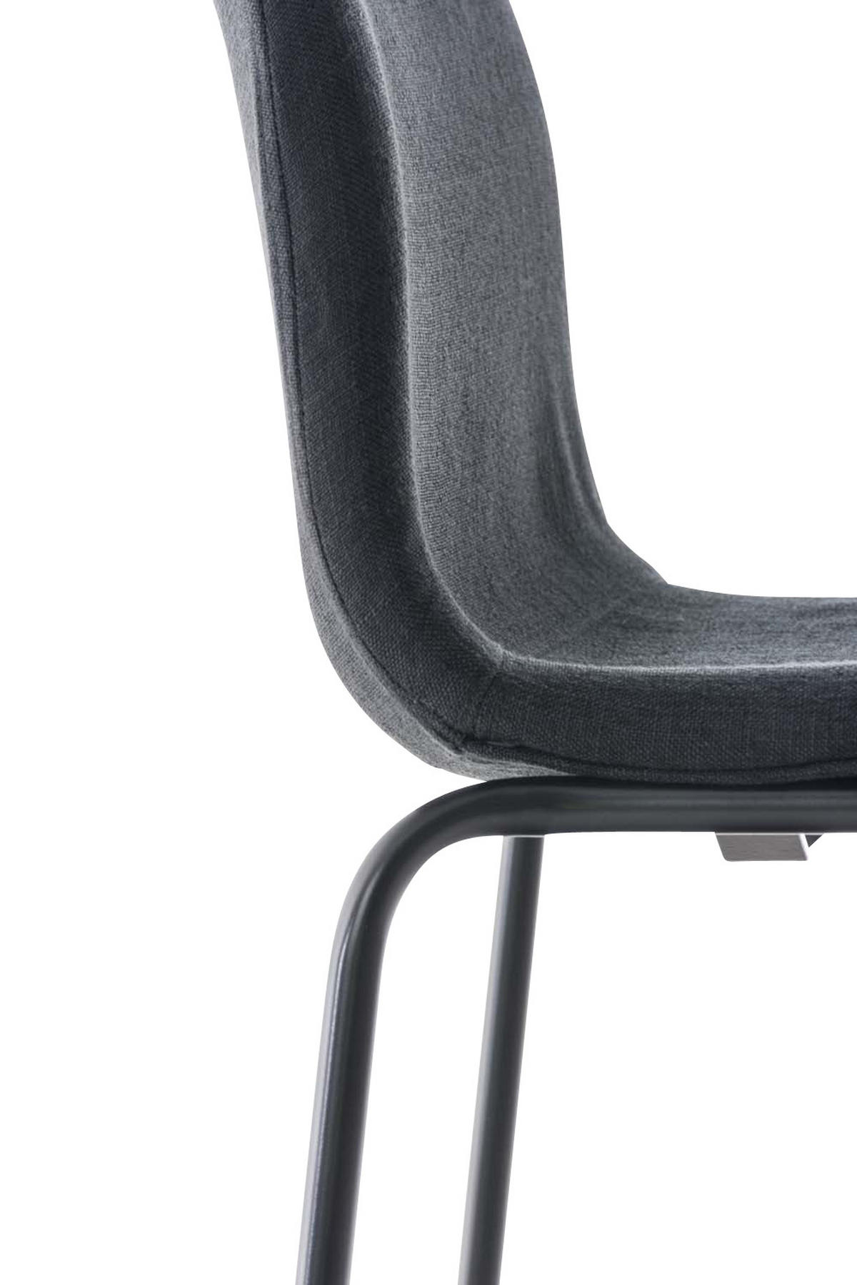 BARHOCKER Tenar Stoff Schwarz Schwarz - Schwarz, Textil (43/100/48cm) - DELUKE