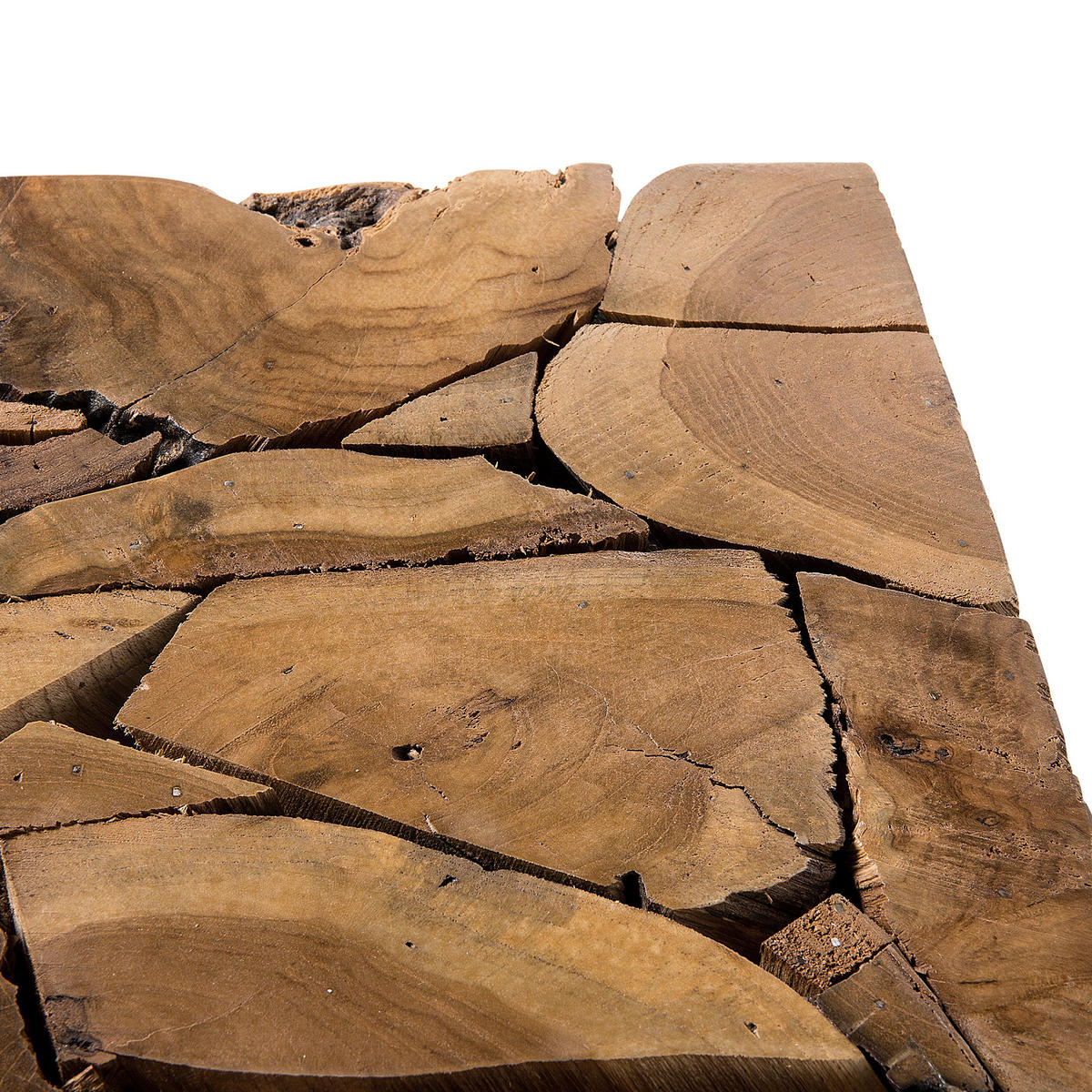 BEISTELLTISCH Teakholz hellbraun quadratisch 30/30 cm Nelson - Hellbraun, Holz (30/30/45cm) - Beliani