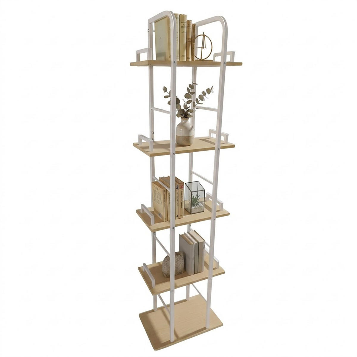 REGÁL - různobarevná, kov/kompozitní dřevo (38/143/24cm) - Relaxdays