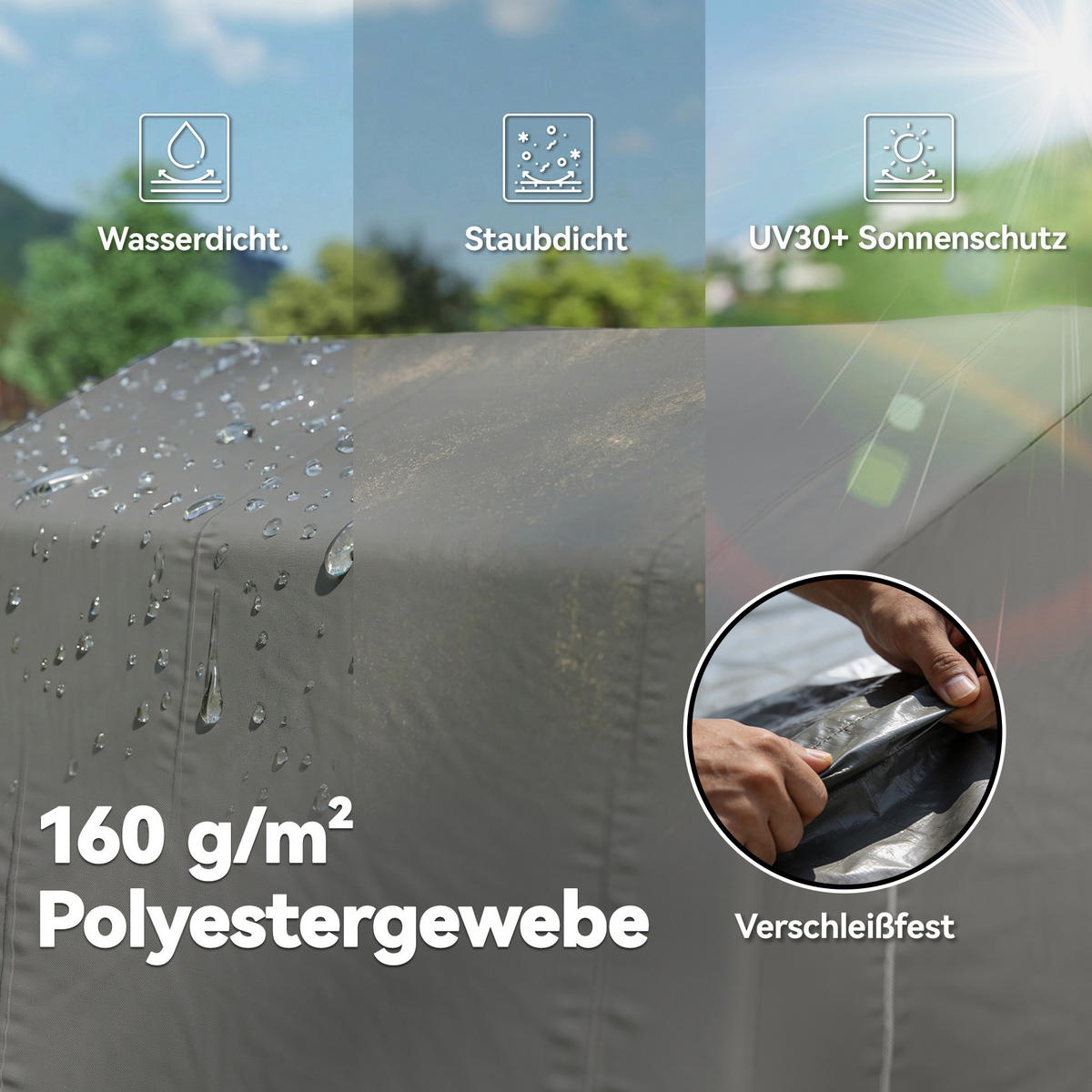 GARAGENZELT Polyester verzinkter Stahl Dunkelgrau - Dunkelgrau, Metall (190/220/230cm) - Outsunny