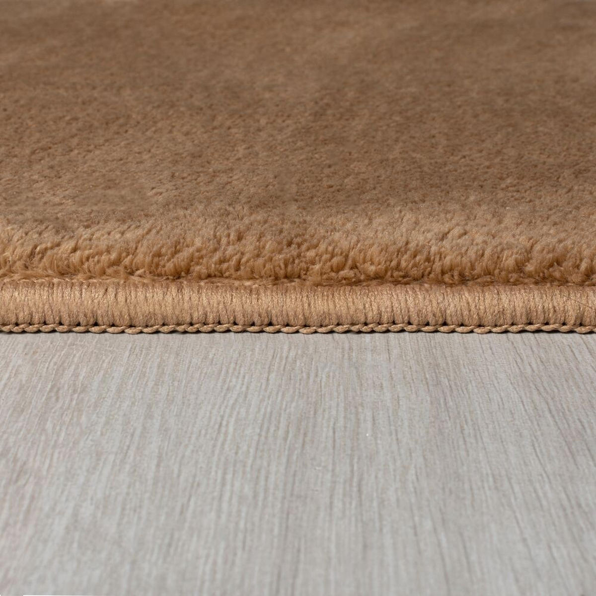 TEPPICH Uni-Design, kurzflor, mit Latexrücken BLITH, Braun 80x150 cm - Braun, Textil (80/150cm) - KADIMA DESIGN