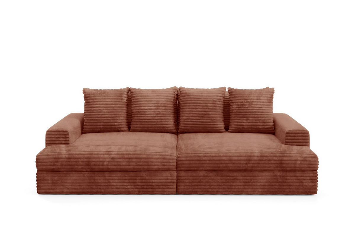 SCHLAFSOFA Premium Extra Komfort Kupferfarben - Schwarz/Kupferfarben, Holz/Holzwerkstoff (272/42/167cm) - Furnisell