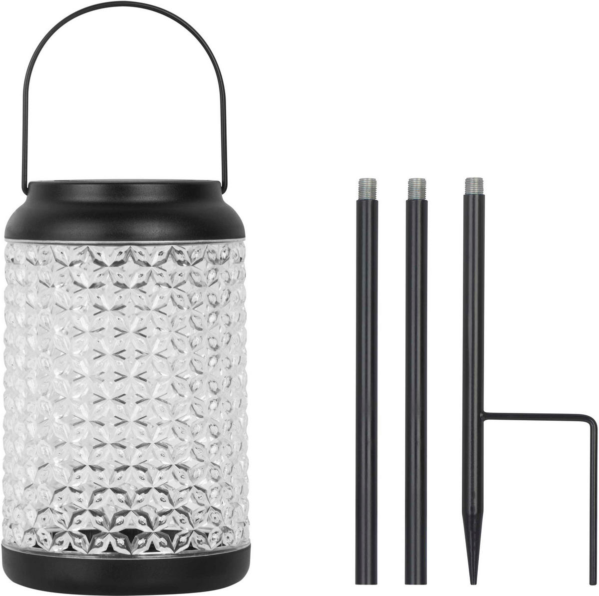 LED-SOLAR-GARTENLEUCHTE Tischleuchte schwarz - Weiß, Kunststoff (5/5/5cm) - Northpoint
