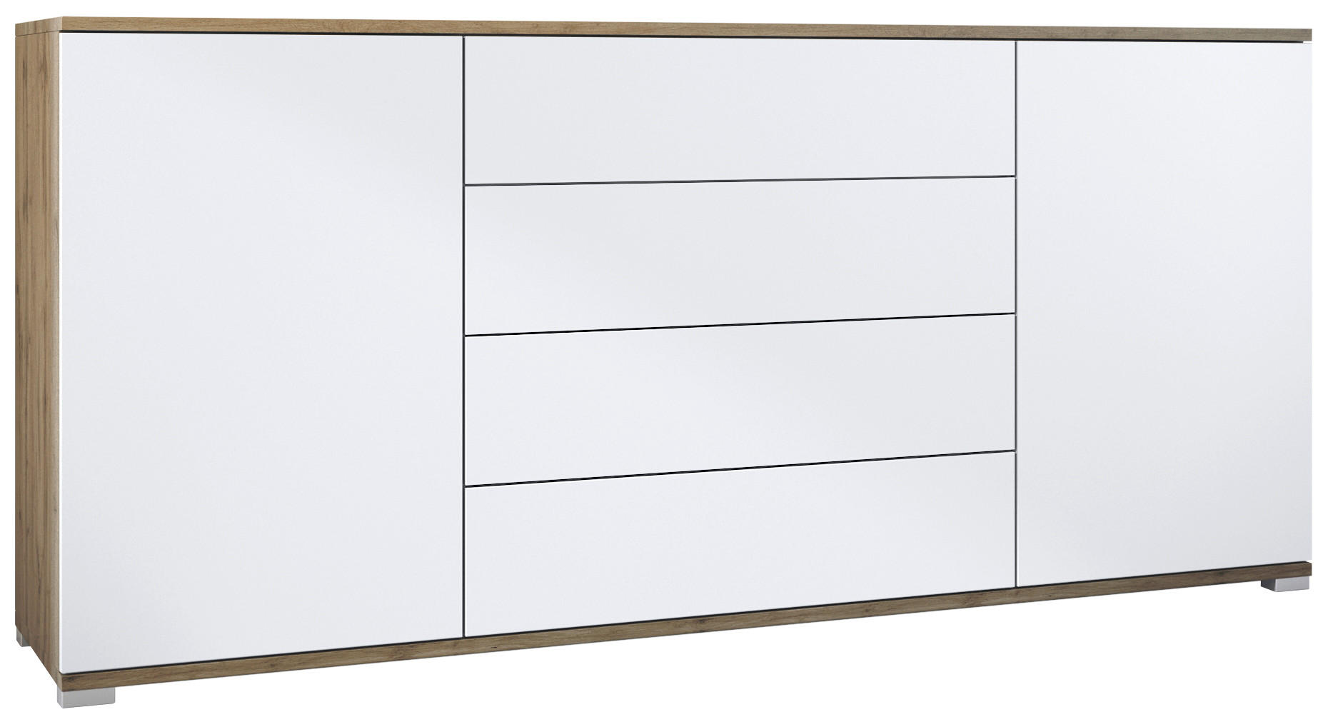 SIDEBOARD Santo Weiß matt - Weiß, Holzwerkstoff (166.5/75.5/35cm) - Vladon