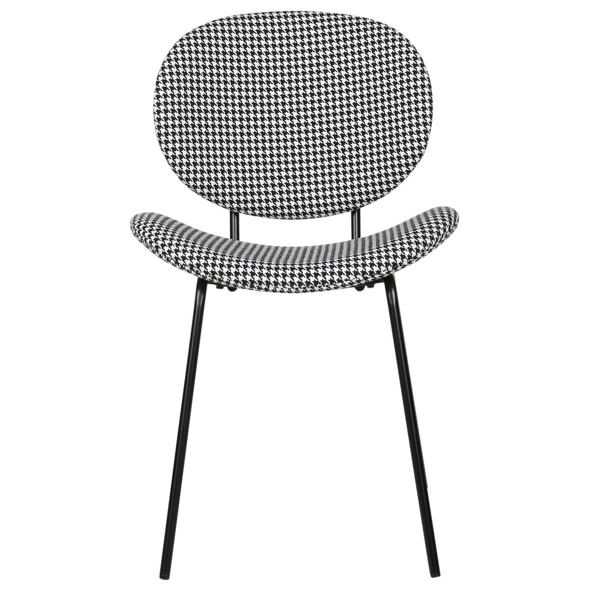 ÉTKEZŐSZÉK 2 darabos Szett Tyúklábminta fekete/fehér Luana - fekete/fehér, textil (50/80/58cm) - Beliani