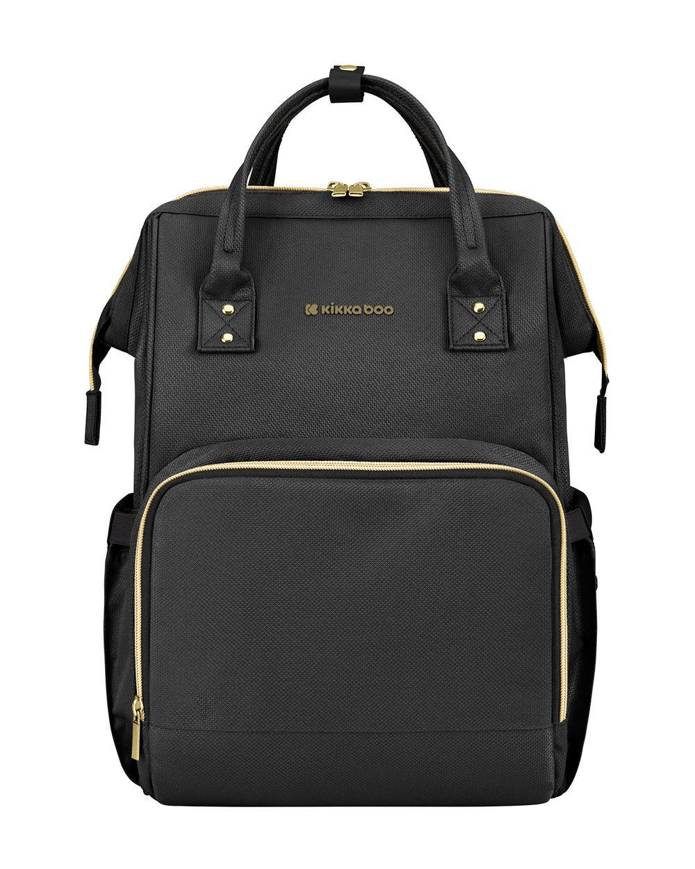 WICKELTASCHE Siena schwarz uni Wickelunterlage, Thermo-Flaschenfächer, wasserabweisende Tasche - Schwarz, Textil (21/42/27cm) - Kikka boo