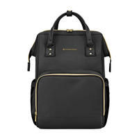 WICKELTASCHE Siena schwarz uni Wickelunterlage, Thermo-Flaschenfächer, wasserabweisende Tasche - Schwarz, Textil (21/42/27cm) - Kikka boo