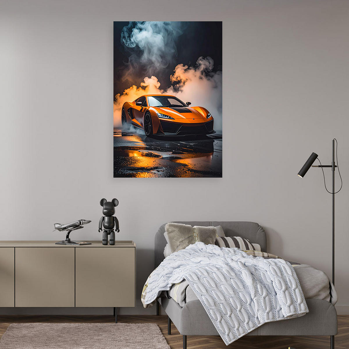 LEINWANDBILD Kraftfahrzeuge 60x90cm - Orange, Textil (60/90cm) - Feeby