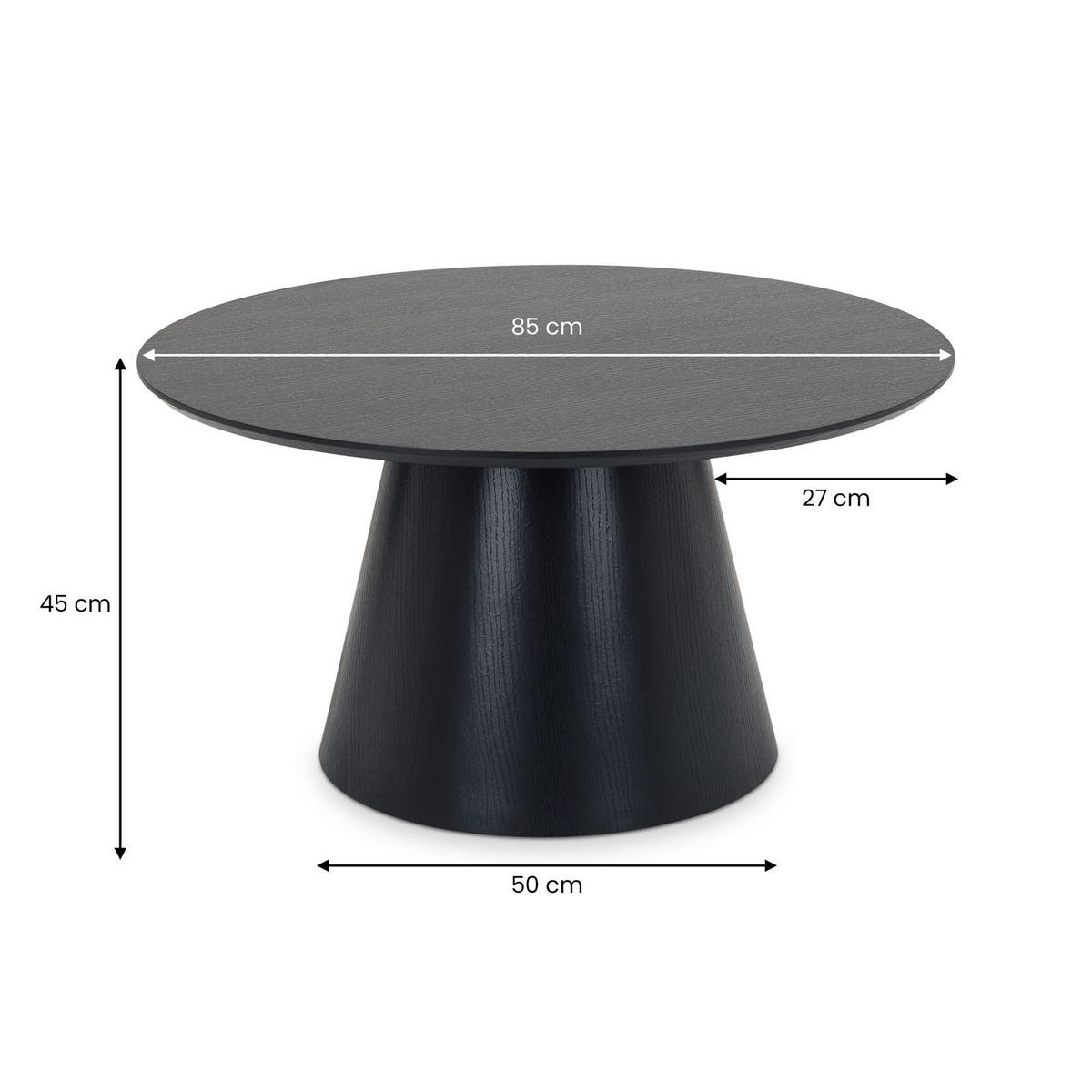 COUCHTISCH RUDA schwarz - Schwarz, Holzwerkstoff (85/85/45cm) - IDIMEX