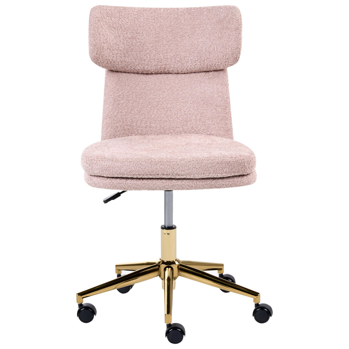 SCHREIBTISCHSTUHL Bouclé Pastellrosa Granby - Pink, Textil (58/77/58cm) - Beliani