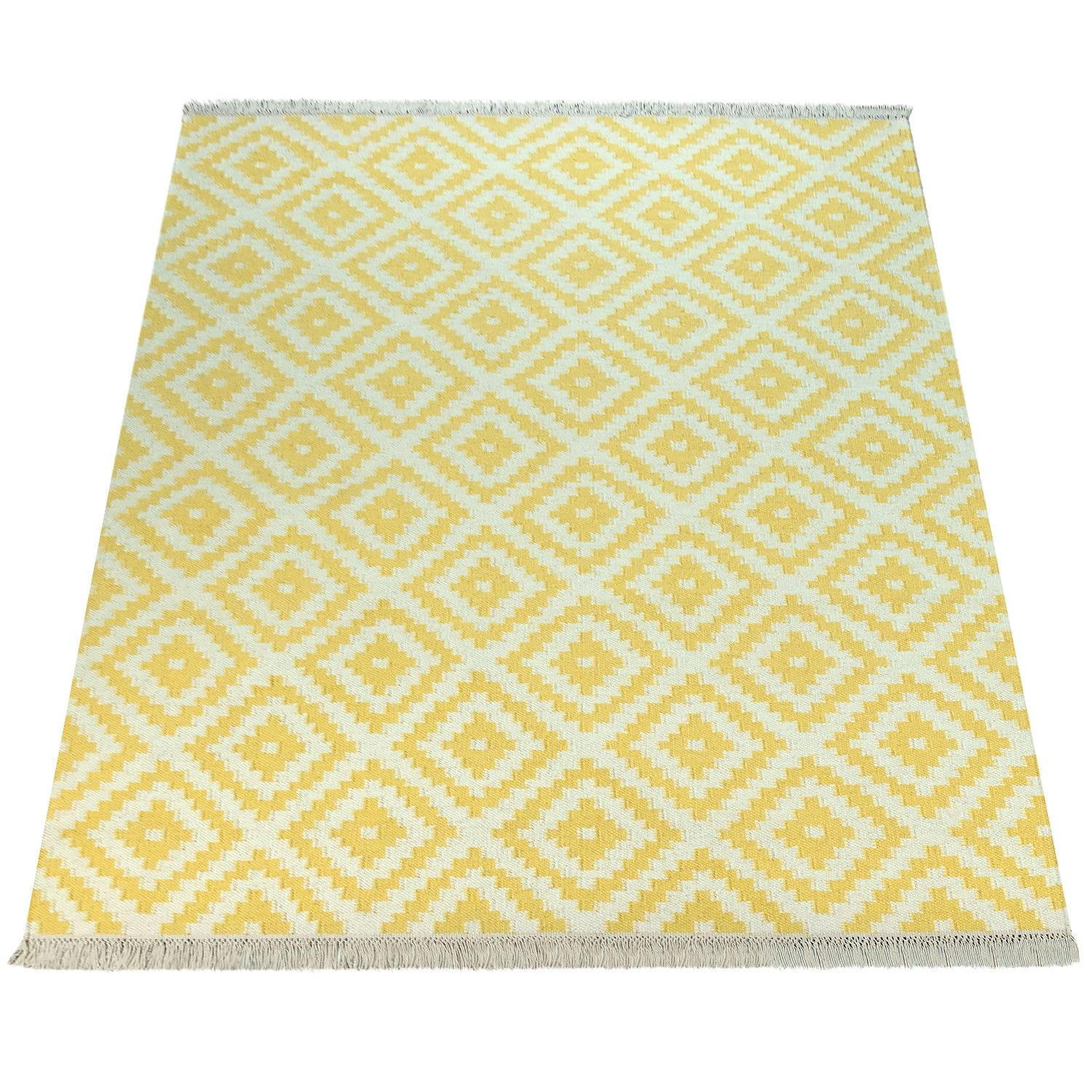 NATURFASER-TEPPICH KENITRA 500 GELB-WEISS 160X230 - Hellgelb, Naturmaterialien (160/230cm) - Paco Home