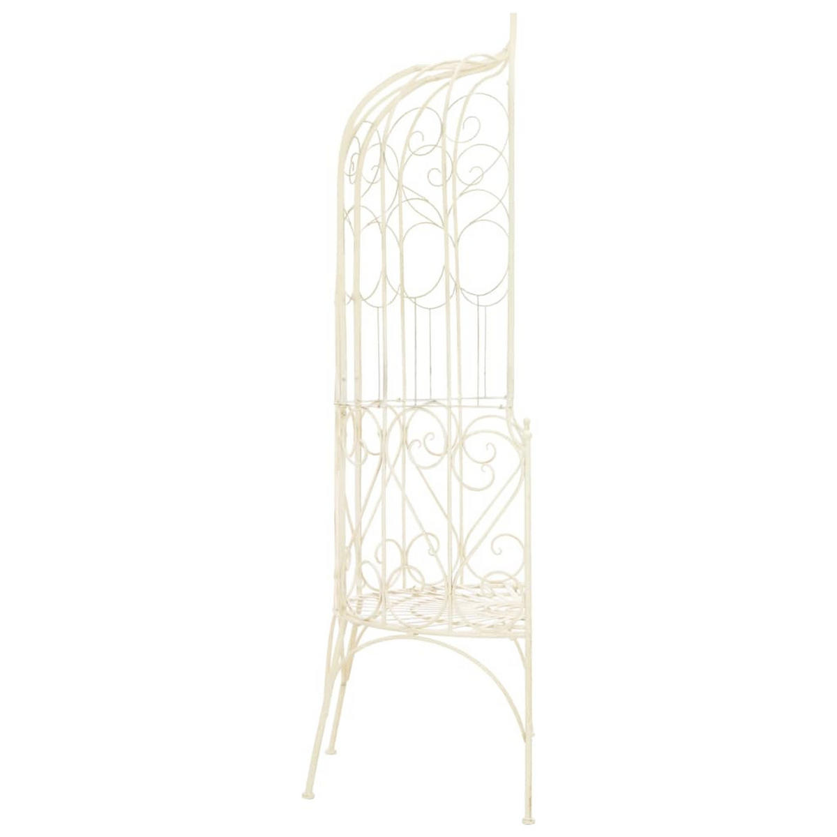 GARTENBANK 95 Cm Eisen Antik Weiß - Creme, Metall (95/200/54cm) - vidaXL