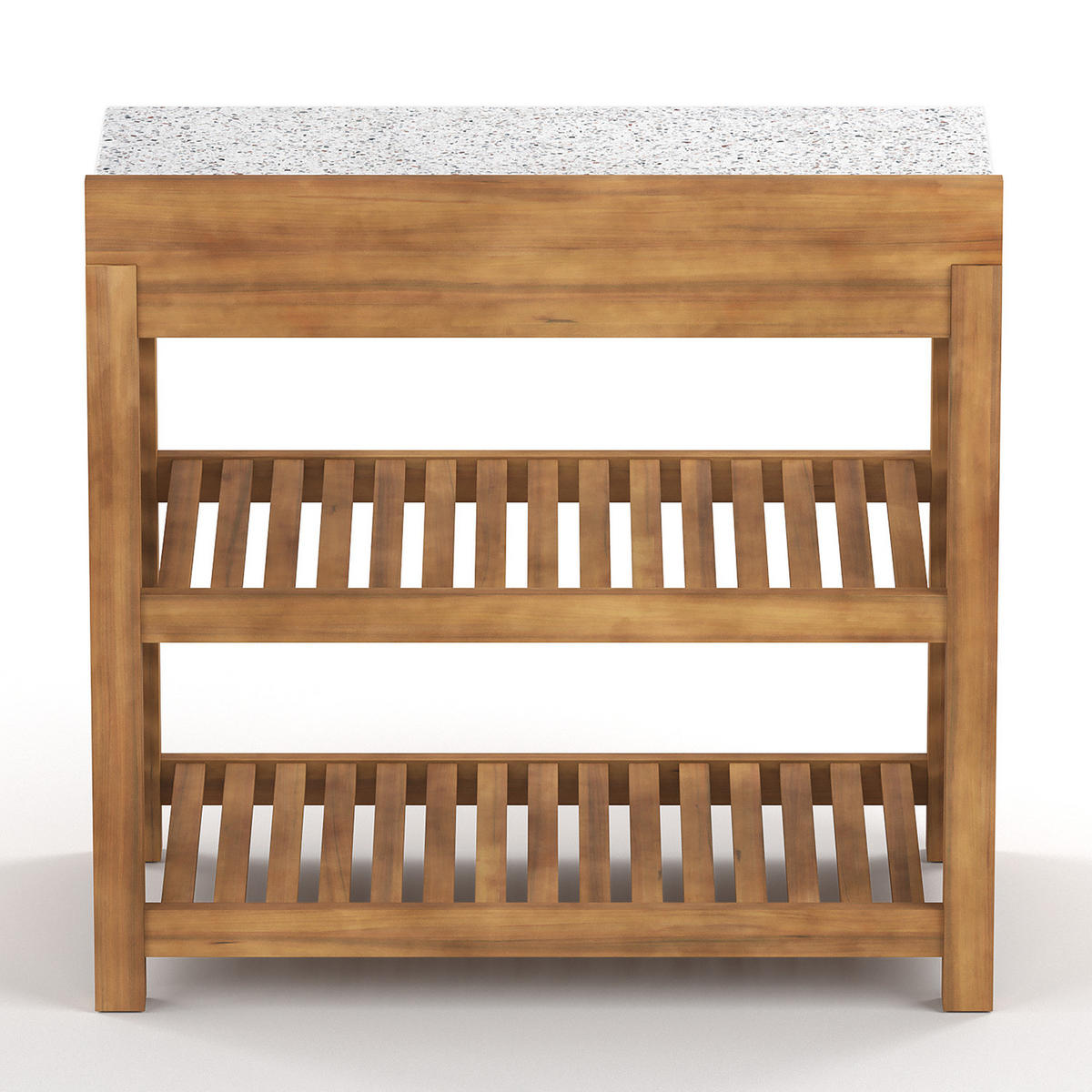 GARTENKÜCHENREGAL - Akazie massiv - Beige - Beige, Holz (90/86/52cm) - home24