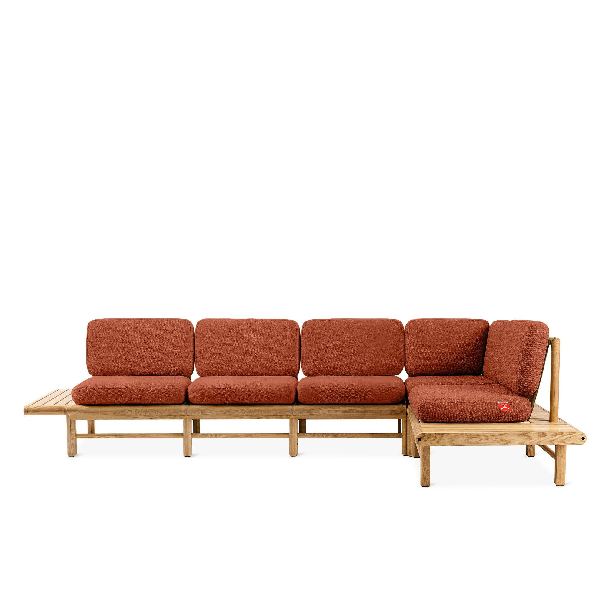 LOUNGESOFA ATREDA rechts - Orange, Holz/Textil (315/80/175cm) - KONSIMO®