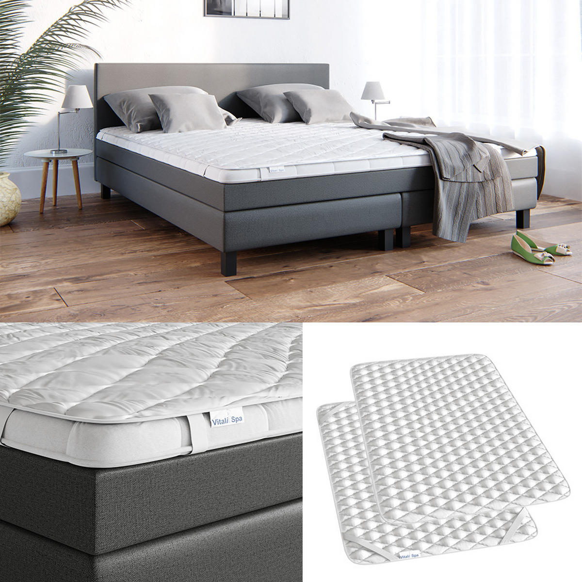 MATRATZENSCHONER Weiß 140 x 200 cm Waschbar bis 60°C trocknergeeignet - Weiß, Textil - VitaliSpa