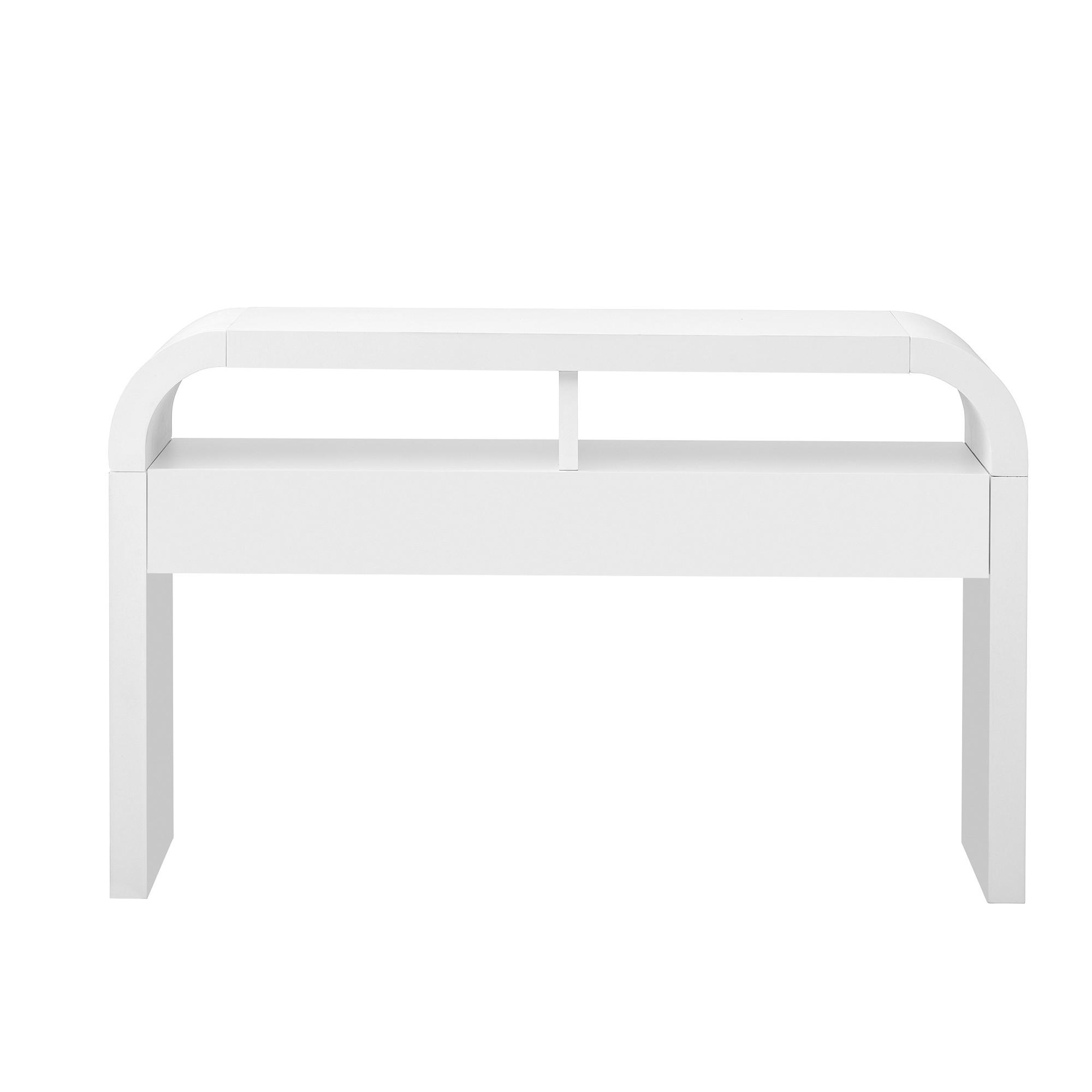 KONSOLENTISCH 120/35,5/76,5 cm weiß aus MDF mit 2 Schubladen - Weiß, Holzwerkstoff (120/35.5/76.5cm) - OKWISH