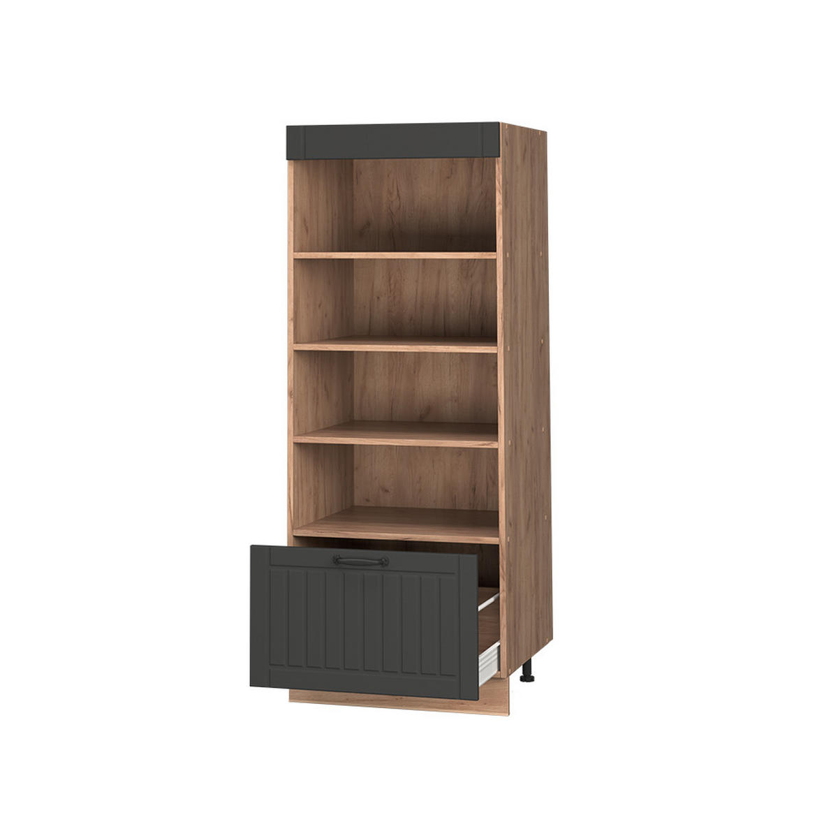 KUCHYNSKÝ REGÁL Fame-Line, Tmavo-sivá/Dub Goldkraft, 60 cm - dub medový/tmavosivá, kompozitné drevo (60/153.6/58.1cm) - Vicco