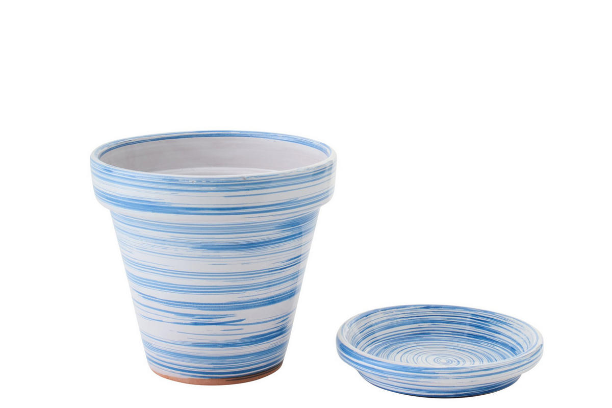BLUMENTOPF BW - Blau, Keramik (27/25cm) - J-Line