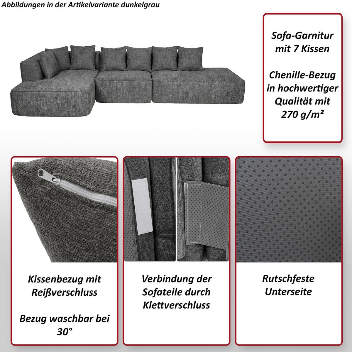 SOFA-GARNITUR Grün - Grün, Textil (310/60/150cm) - MCW