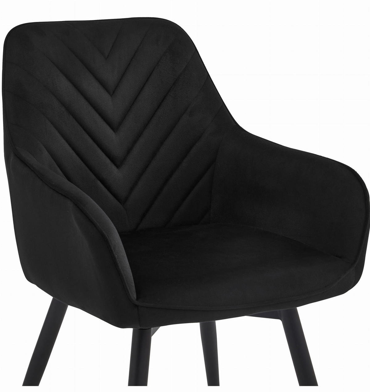 ESSZIMMERSTUHL WAAV360 schwarzer Sitz, schwarze Beine - Schwarz, Textil (56/83.5/61cm) - Valora