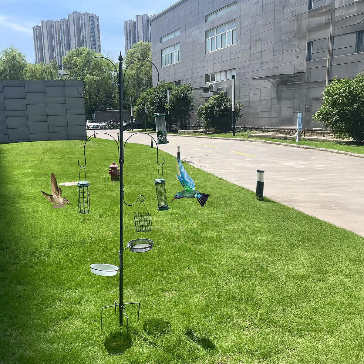 VOGELFUTTERSTATION - Grau, Metall (55.9/231/5cm) - Relaxdays