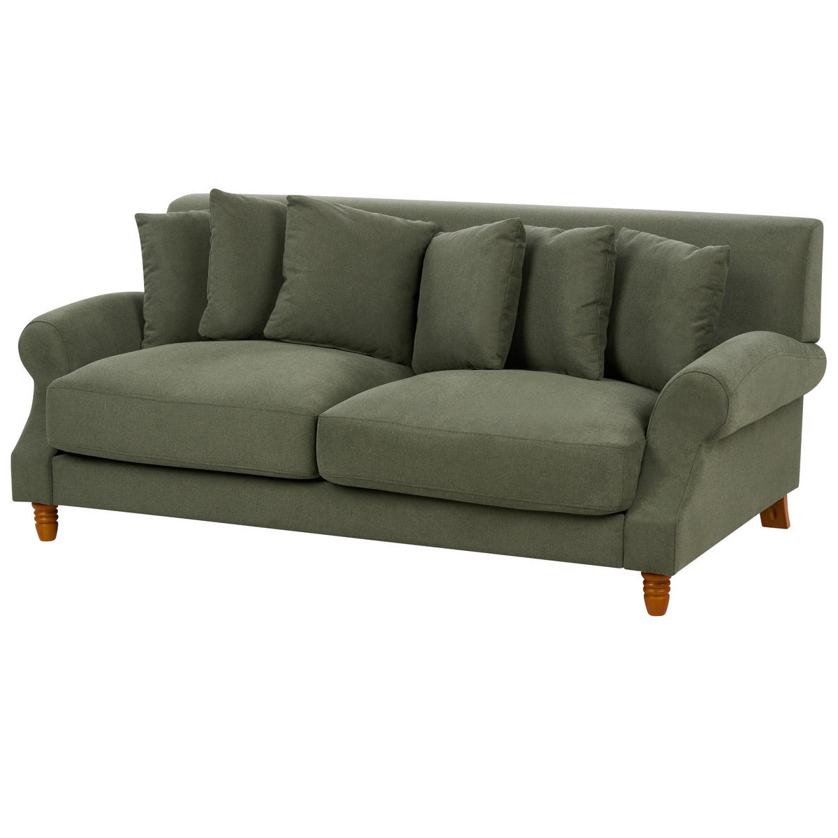 2-SITZER-SOFA dunkelgrün Eike - Dunkelbraun/Grün, Textil (186/82/102cm) - Beliani