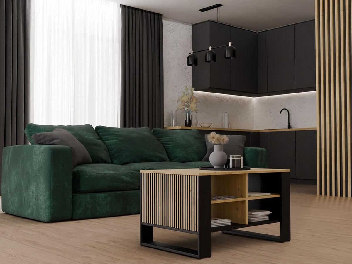 COUCHTISCH Slim Artisan, Schwarz 90/50/58 - Schwarz, Holzwerkstoff (58/90/50cm) - RAUMHIRSCH FURNITURE