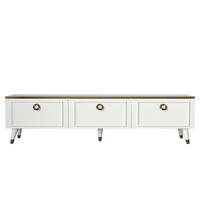 TV-LOWBOARD Cornelia Weiß - Goldfarben/Weiß, Holzwerkstoff/Kunststoff (180/46.3/35cm) - moebel17