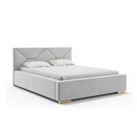 BETT LIZZY - Goldfarben/Hellgrau, Holzwerkstoff (160/200cm) - Meblini