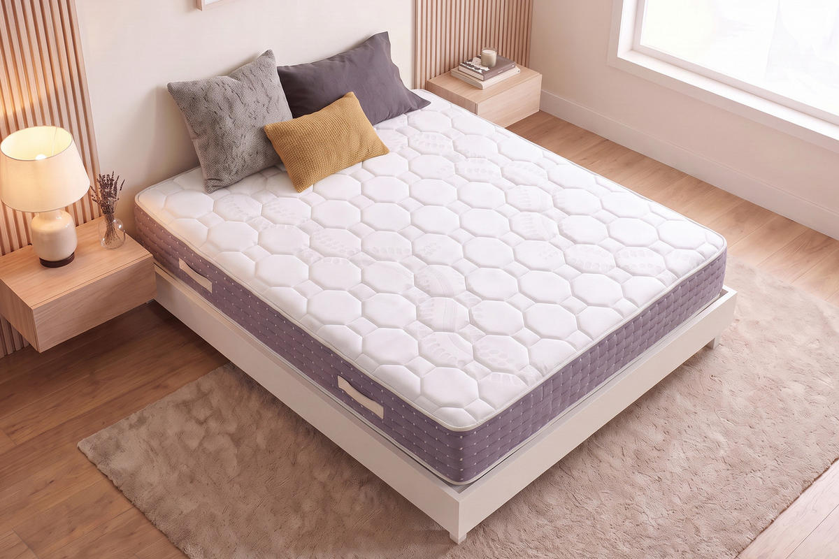 MATRATZE Grand Spring Hotel - 200X200 cm- Härtegrad H3/H4 - Grau, Textil (200/200cm) - Moonia