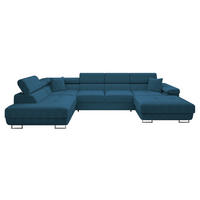 WOHNLANDSCHAFT Torezio Bis Cord, Seite: Links - Blau, Holz/Textil (346/90/203cm) - MIRJAN24