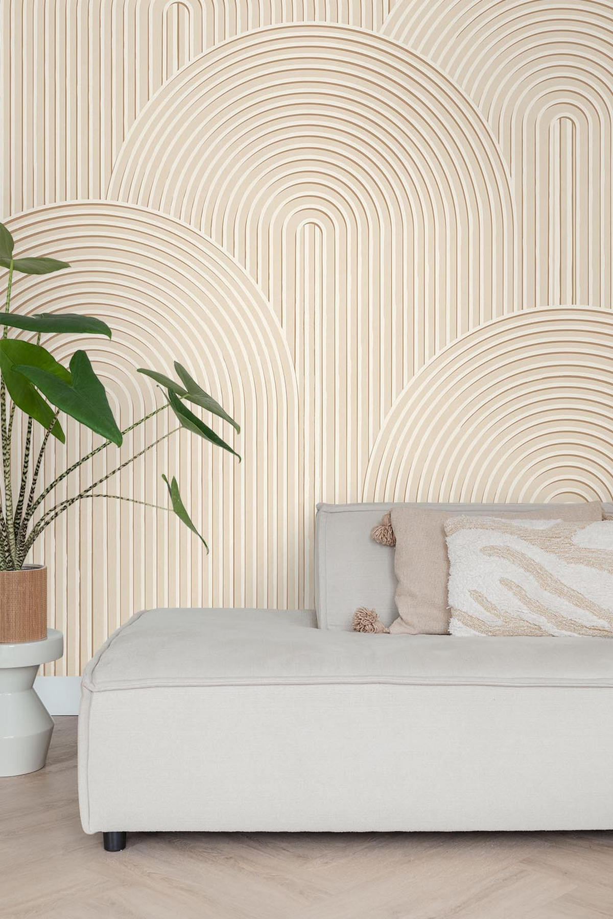 FOTOTAPETE 3D Muster 250 x 279 cm - Beige, Papier (250/279cm) - ESTAhome
