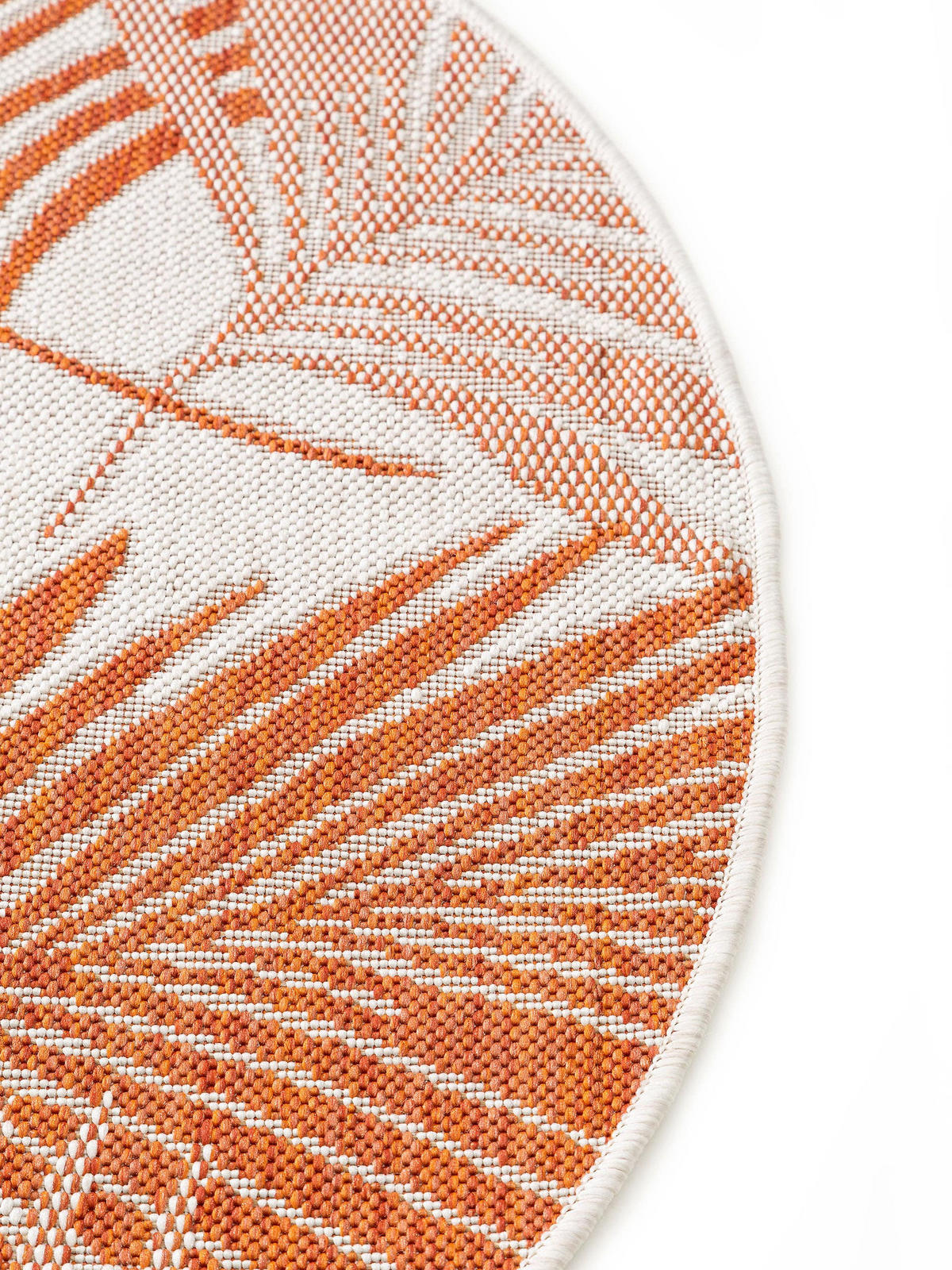 OUTDOORTEPPICH rund Cleo Orange ø 120 cm rund - Orange, Textil (120/120cm) - benuta Nest