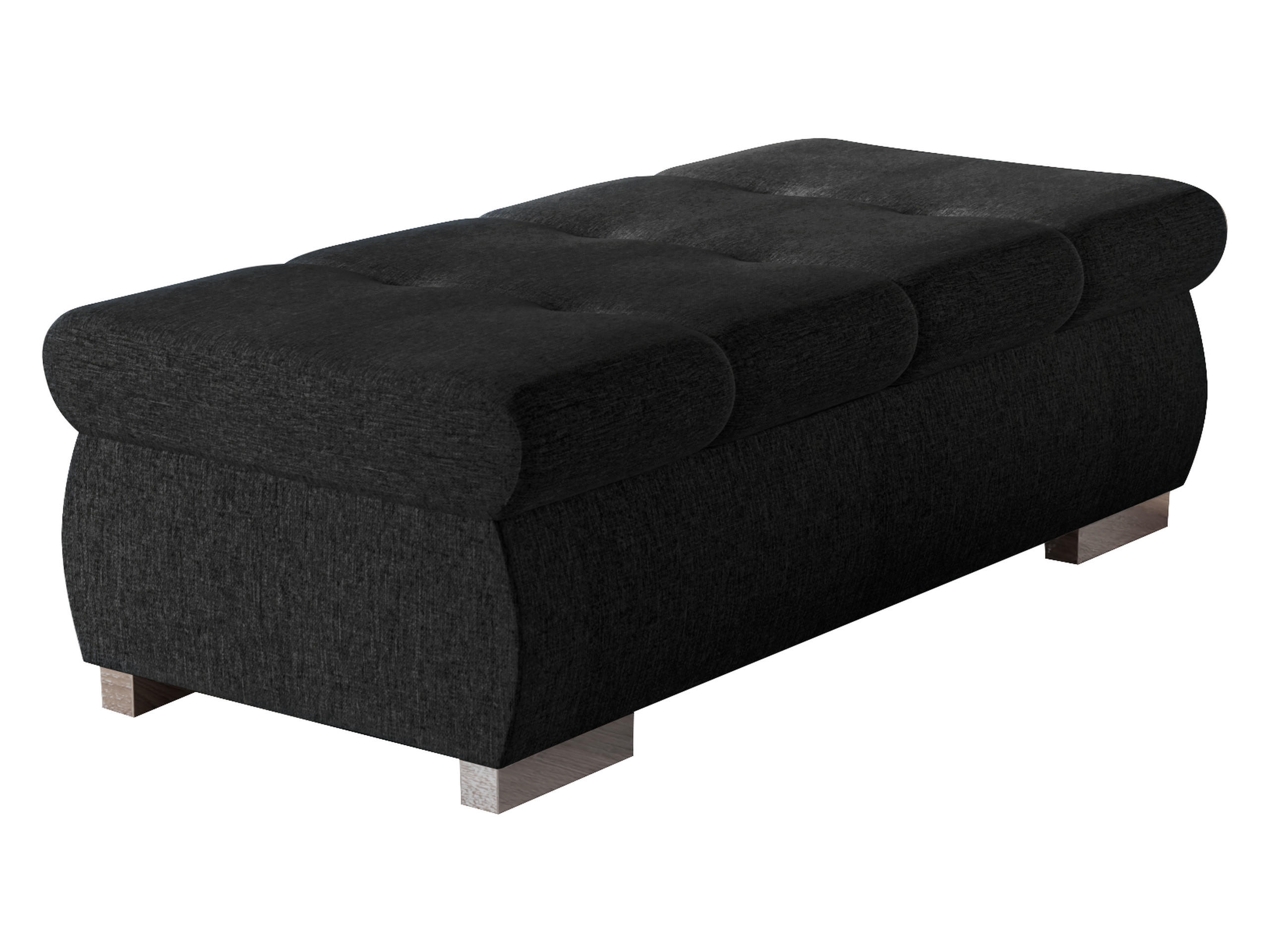 POLSTERHOCKER Orkan Groß - Anthrazit/Silberfarben, Holz/Textil (120/39/60cm) - MIRJAN24